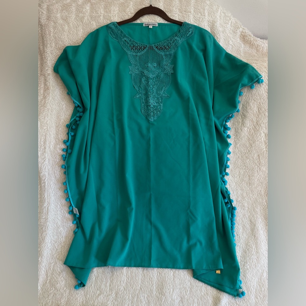Women's Cover Up Teal Lace-Trimmed